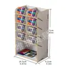Caja de Almacenamiento con Portalápices de Madera, Gran Capacidad, Portalápices Nórdico Creativo y Elegante con Múltiples Compartimentos, Estante de Almacenamiento para Escritorio de Oficina