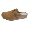 Zapatos de Algodón Estilo Birkenstock de Suela Gruesa Retro para Mujer, Nuevos Otoño e Invierno 2026, Slip-On, Doble Algodón, que Aumentan la Altura, Puntera Cerrada, Medias Pantuflas