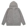Cardigan de Zíper com Capuz de Tricô Tendência Europeia e Americana Transfronteiriça Amazon Cor Pura Design Solto Outono e Inverno de Alta Qualidade