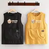 Avental Estilo Colete Cartoon Resistente à Água para Catering, Roupa de Trabalho para Homens e Mulheres, Uniforme de Trabalho Estampado, Avental de Cozinha à Prova de Óleo