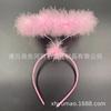 Faixa de Cabeça com Anel de Anjo de Pena Headwear Fivela de Cabeça de Chifre Festa de Halloween Natal Baile com Lâmpada Faixa de Cabeça Bastão de Anjo