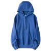 Colete com capuz Klan azul 400g, forrado com lã grossa, para outono e inverno, cor sólida, casual, esportivo, para homens e mulheres