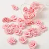 Flor Artificial de Camélia de Tecido 3cm Cabeça para Roupa Chapéu Adorno de Cabeça Grampo de Cabelo Acessórios Material DIY Lote Misto