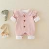 Macacão de Bebê Novo com Manga Longa Princesa Roupa de Outono para Bebê Macacão Fofo Macacão Dupla Camada para Engatinhar Romper