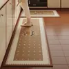 Tapete de Chão de Cozinha Desenho Animado, Novo Tapete Longo de Terra de Diatomáceas de Alta Qualidade Absorvente de Água Antiderrapante, Tapete de Entrada Residencial Resistente à Sujeira