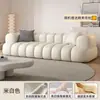 Sofá de Tecido Minimalista Nórdico Cor Creme Estilo Francês para Sala de Estar, Apartamento Pequeno, Casa Alugada, Modelo Simples Moderno para Uso Doméstico