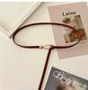 Casaco Suéter Outono Inverno Cinto Fino Feminino Couro de Vaca Nó Moda Versátil Decorativo Cintura Marcada Saia Couro de Vaca Cinto Pequeno