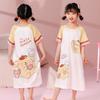 Camisola de verão infantil do Sudeste Asiático estilo coreano de manga curta para menina princesa desenho animado fofa roupa de casa vestido atacado