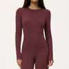 Ropa de yoga de manga larga para invierno europea y americana, lijado, ropa de fitness de alta resistencia, top de manga larga para Pilates, running, deportes 8519
