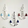 Promoción de fábrica 33cm estilo mediterráneo ancla ancla termómetro gancho decorativo colgante de artesanía de madera