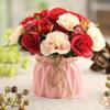 Enfeites de Flores Artificiais Azul Gelo para Decoração de Interior de Sala de Estar, Buquês de Flores Secas de Plástico, Plantas em Vasos, Mesa de Jantar, Mesa de Centro, Flores Artificiais