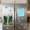 Estilo Óleo Árbol de la Vida Imán de Refrigerador de Vidrio Árbol Abstracto Colorido Ilustración Decoración del Hogar Souvenir Regalo