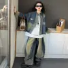 Conjunto de Mezclilla para Niñas 2026 Nueva Ropa de Primavera y Otoño para Niños Chaqueta con Pantalones de Pierna Ancha Curvados y Conjunto de Tres Piezas Estilo Vintage