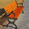 Banco de parque, banco largo para exteriores, banco cuadrado de hierro fundido para ocio con respaldo, banco largo de madera maciza, silla al aire libre para patio exterior