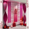 Decoración tridimensional para habitación de bodas con personaje "Felicidad", adornos para escena de boda, pared de fondo de flor roja plisada, artículos para bodas