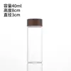 Frasco tubo com tampa imitando madeira de 30mm, frasco de vidro transparente, frasco para embalagem de exibição para joias e pulseiras, recipiente selado, frasco para chá e chás de flores