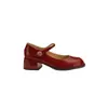 Versión de Piel de Vaca, Nuevo Estilo Primavera y Otoño, Punta Redonda Sexy, Tacón Grueso de Aguja, Zapatos Individuales de Piel Genuina, Zapatos de Mujer Mary Jane para el Trabajo