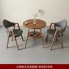 Conjunto simples de mesa e cadeira de recepção e negociação para escritório, hotel, uso comercial, pousada, casa, mesa de chá de varanda, pequena mesa redonda de camada dupla