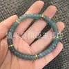 Alternativa Asequible a las Pulseras Costosas de Jadeíta Azul Agua para Hombres y Mujeres, Abalorios Estilo Vintage, Pulseras y Collares de Jade Cortados Rectos Color Azul Lago Verde Aceite