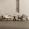 Sofá Silla Individual de Ratán para Exteriores Estilo Wabi-Sabi Madera Maciza Combinación Mesa de Café Cama y Desayuno Silla de Ocio
