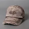 Boné de Beisebol Retro Desgastado Masculino Tendência Bordado Outdoor Casual Aba Curva Chapéu para Todas as Estações