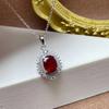 Pingente novo de joias Caibao, pingente oval de diamante com pedra solar incrustada em prata 925, para mulheres, combinando com a fábrica internacional