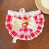 Baberos Cuadros para Gatos y Perros Mascotas, Toallas de Saliva Lindas con Encaje, Decoraciones de Babero de Alto Valor para Perros Pequeños y Medianos
