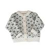 Suéter Feminino Outono e Inverno 2025 Novo Bebê Cardigan Tricotado Estampado Retrô Bebê Quente de Inverno Mais Fácil de Combinar com Jaqueta