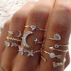 Anillo de Mariposa Popular Transfronterizo Europeo y Americano Anillo Abierto Multijunta Set de Anillos Transfronterizo Más Vendido Set de 22 Anillos de Corazón
