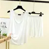 Traje Casual de Modal para Mujer, Estilo Delgado de Verano, Color Sólido, Corte Holgado, Adelgazante, Conjunto de Dos Piezas Casual Talla Grande