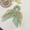 Elegante Lazo de Cinta Floral para el Cabello Diadema Accesorios para el Cabello Súper de Hada Verano Gama Alta Lazo para Cola de Caballo Accesorios para el Cabello para Mujeres
