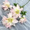 Novas Flores Artificiais Transfronteiriças Dália 4 Cabeças Decoração Arranjo de Flores Cenário Banquete de Casamento Flores Falsas Flores de Seda Atacado