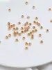 Contas Espaçadoras Olho de Gato de Grão Fino Preenchidas com Ouro 14K Acessórios para Joias DIY Feitos à Mão Pulseira Pulseira Contas Soltas Facetadas Pequenas Contas Douradas Contas Redondas