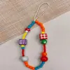 Cuentas de colores cadena cuadrada para teléfono móvil nueva correa para teléfono móvil cadena de cámara ccd nuevo colgante creativo para mujer de alto sentido