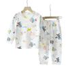Nuevo Conjunto de Ropa de Casa de Algodón Puro para Niños 2026, Pijama de Manga Larga de Verano, Ropa Delgada para Aire Acondicionado para Niños y Niñas