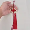 Nó Chinês colorido feito à mão, produto semiacabado de nó chinês de oito placas com borda dourada, pingente de carro, franja, atacado