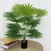 Flores Artificiales para Decoración de Sala de Estar, Plantas Verdes Falsas de Pie para Dormitorio, Macetas de Flores Falsas, Artículos Decorativos, Hojas de Monstera para Decoración de Interiores