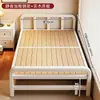 Cama Plegable sin Instalación 1.2m Cama Individual para Adultos, Uso en Casa, Cama Pequeña, Cama Temporal, Nuevo Modelo 2026, Cama Reforzada de Madera Dura