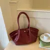 Bolsa de Axila Xiaomi Estilosa de Grande Capacidade Retrô Feminina 2026 Nova Moda Bolsa de Ombro Pregueada Bolsa Tote Casual para o Dia a Dia