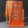 Xale Bordado Exquisito Nepalês Bordado Vermelho de Casamento Imitação de Caxemira Lenço Estilo Étnico Chinês Uso Duplo para Mulheres