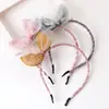 Diadema de Sombrero de Cumpleaños de Malla Linda Transfronteriza Diadema Fina con Lazo Dulce y Juguetón Accesorio para el Cabello de Exterior para Niños