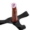 Pene Artificial Vibrador, Pantalones de Cuero para Pene Masculino, Suministros para Parejas, Pene Hueco, Dildo Gay Lésbico, Pantalones Usables al Mayoreo