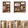 Armario de Madera Maciza para Uso Doméstico, Habitación Pequeña, Estilo Madera Natural, Armario con Puertas Correderas, Modelo Popular, Adecuado para Apartamentos de Alquiler