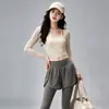 Conjunto de Roupa de Yoga de Alta Qualidade para Mulheres, Saída de Praia de Manga Longa em Renda, Conjunto Real de Duas Peças, Calças de Fitness Respiráveis, Conjunto para Treino de Pilates