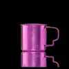 Caneca Taic de Titânio Puro com Tampa Xícara de Café Luxo Acessível para Casa Copo de Água para Casal Dobrável Criativo Escritório