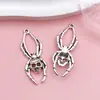 Venta Caliente Transfronteriza Plata de Xizang Araña de Halloween Telaraña Animal Colgante Colgante DIY Exagerado Elegante Pendientes Accesorios de Collar