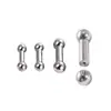 Pendientes de aro con barra recta de dientes internos de gran tamaño para el pecho, piercing para el cuerpo humano, anillo plateado al por mayor, joyería punk