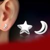 Zhen Rong cobre plateado plata versión coreana de fabricantes de joyería vintage al por mayor pequeños aretes de cuento de hadas de luna y estrellas frescas aretes para mujer
