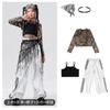 Traje de dança de jazz para meninas, moderno, moderno, moderno, dia de ano novo, roupas infantis, roupa da moda, estampa de leopardo, roupa para apresentação de dança infantil