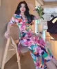 Vestido Elegante de Una Pieza con Estampado Vintage para Mujer 2026 Nuevo Primavera/Verano Adelgazante Verde Hielo Pastel Vestido Cruzado con Cinturón